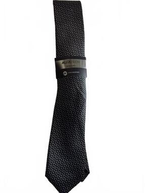 Alfatech by Alfani Men's Black Patterned Tie Stain Resistant